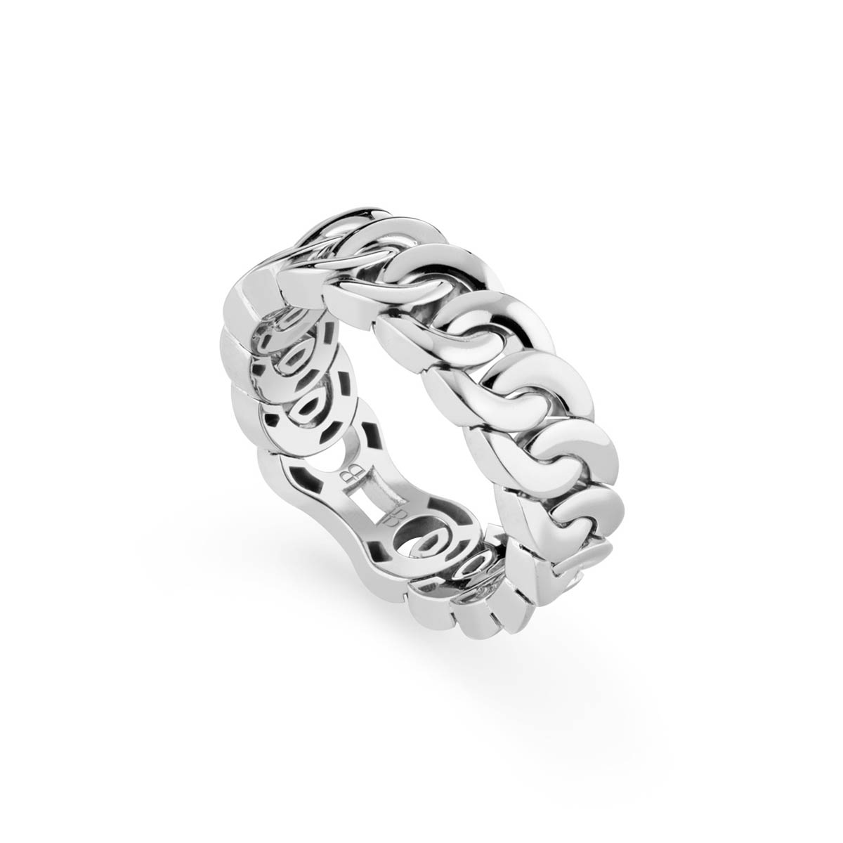 Anello Noon thin in oro bianco 18 kt realizzato da Buonocore Gioielli