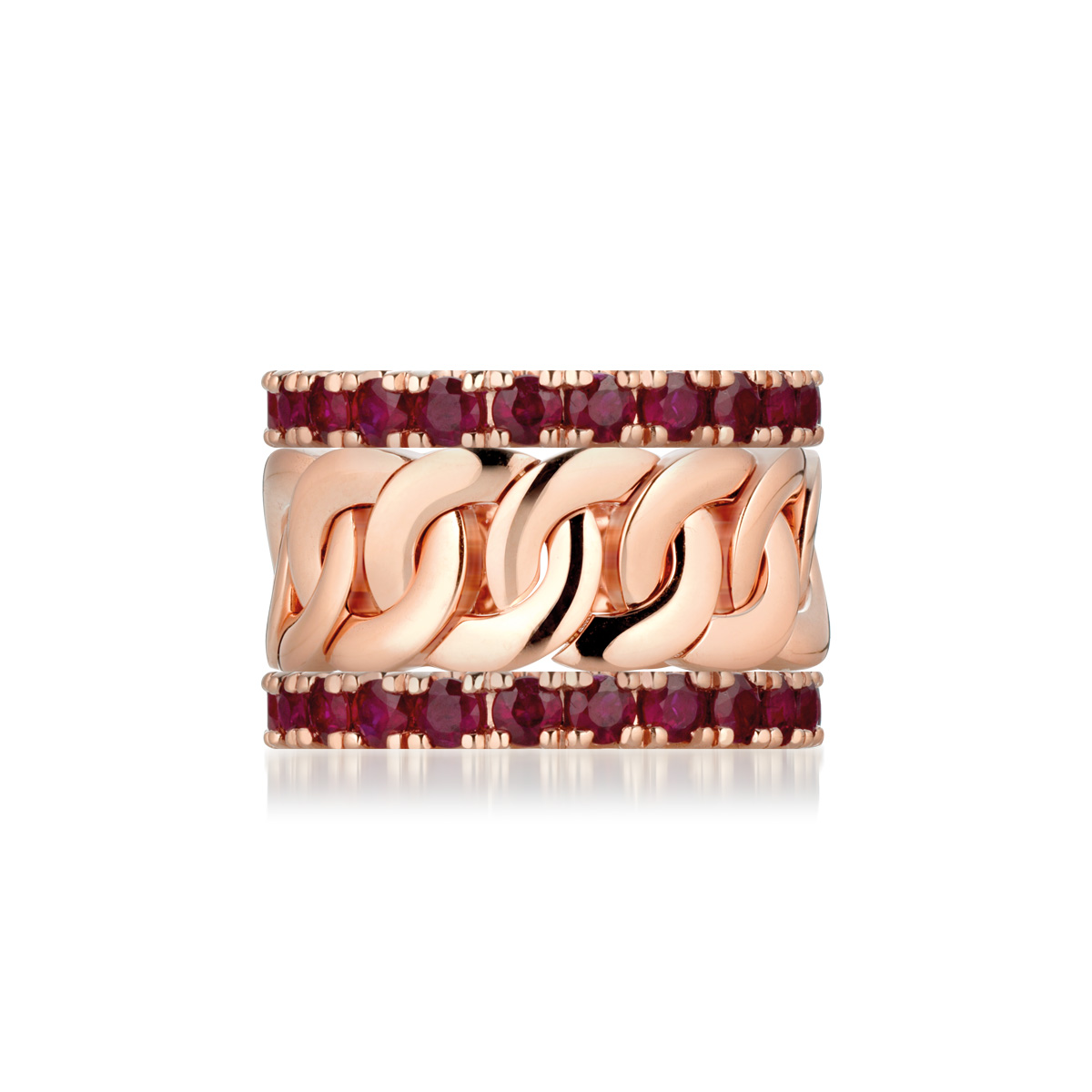 noonwear, combinazione di anelli in oro rosa 18 kt di Buonocore Gioielli