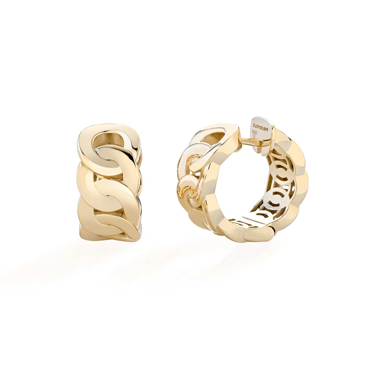 Noon earrings in yellow gold 18 kt made by Buonocore Gioielli