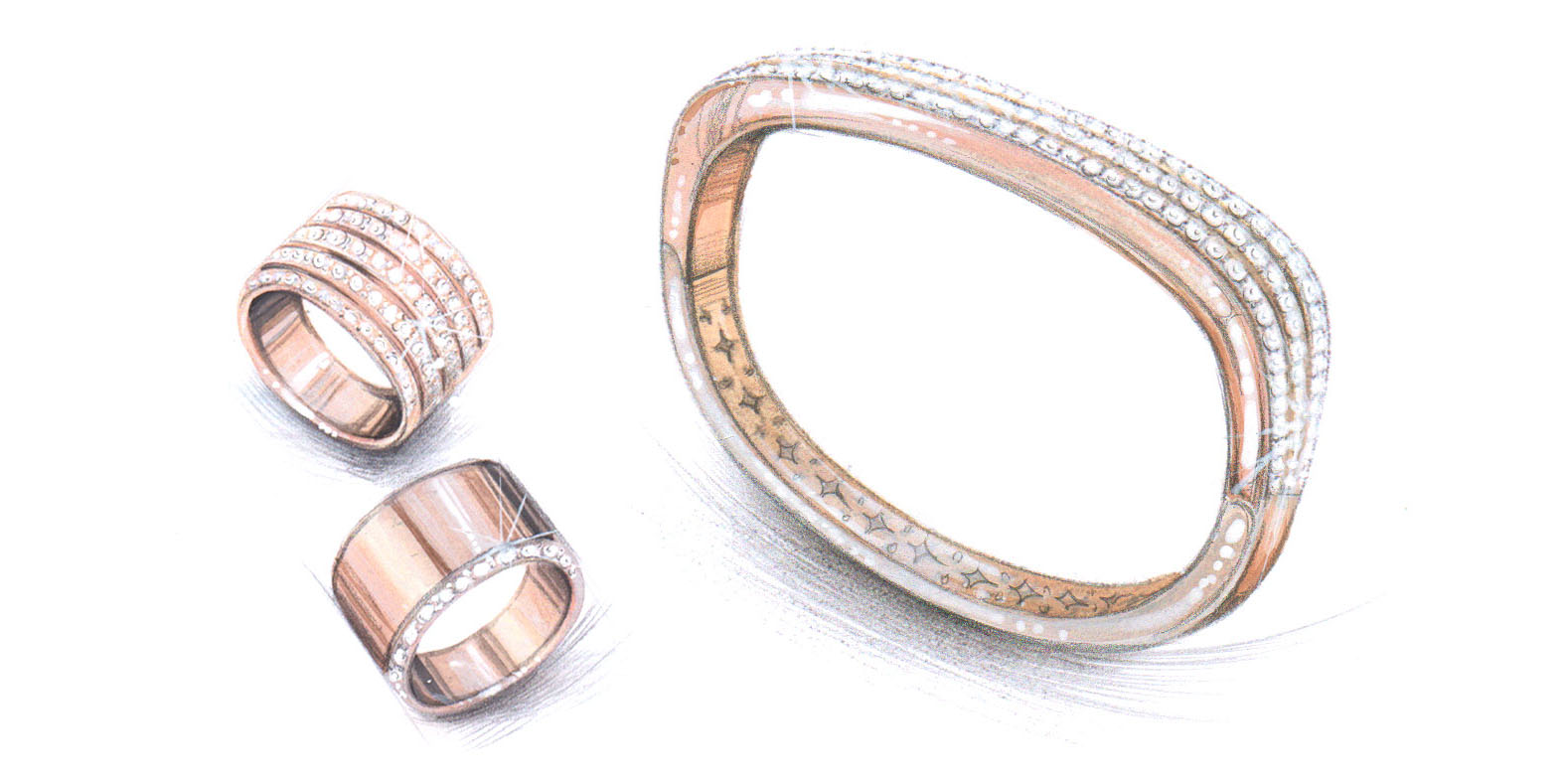 Sketch of the CORE collection by Buonocore Gioielli